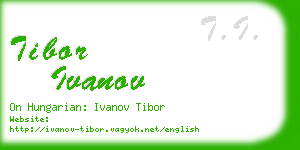 tibor ivanov business card
